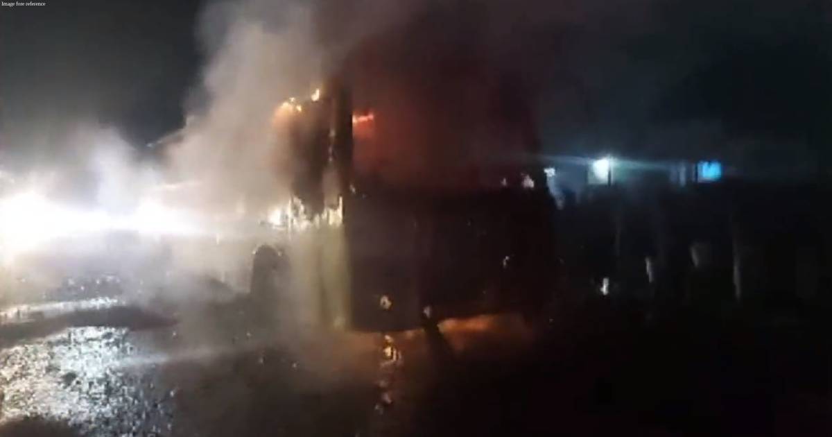 TSRTC bus catches fire, narrow escape for passengers